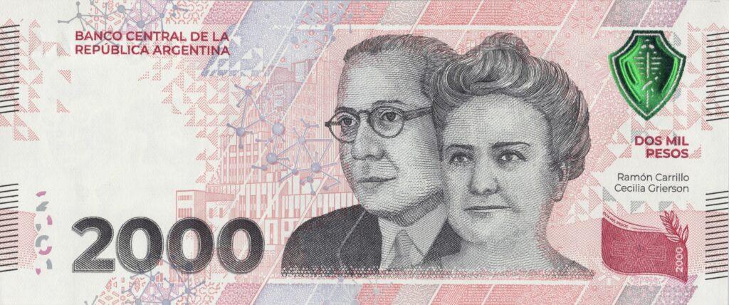 ARGENTINE billet de 2000 Pesos ND (2023) Dr Ramón Carrillo, Dr Cecilia Grierson