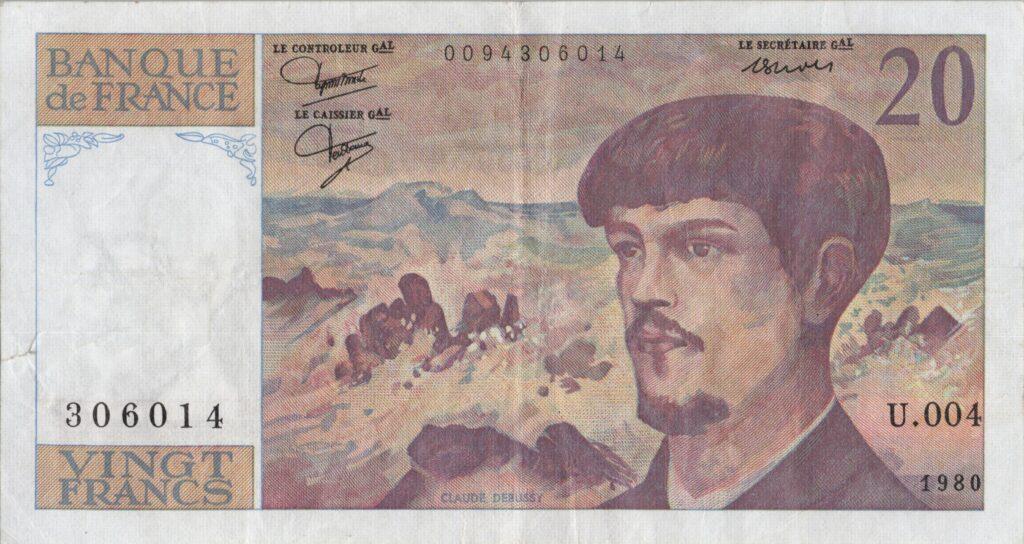 FRANCE billet de 20 Francs Claude Debussy 1980