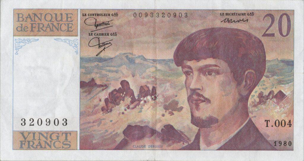 FRANCE billet de 20 Francs Claude Debussy 1980