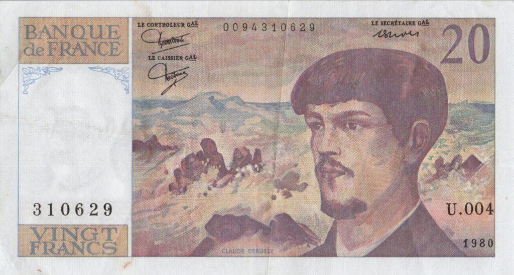 FRANCE billet de 20 Francs Claude Debussy 1980