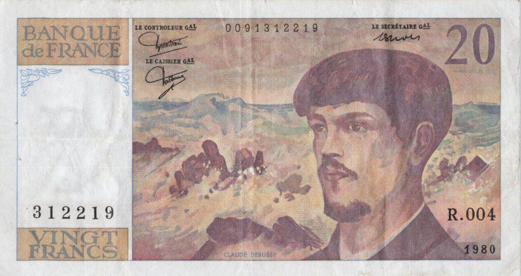 FRANCE billet de 20 Francs Claude Debussy 1980