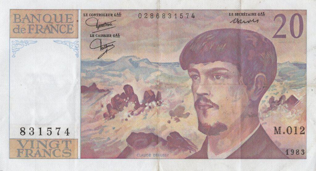 FRANCE billet de 20 Francs Claude Debussy 1983