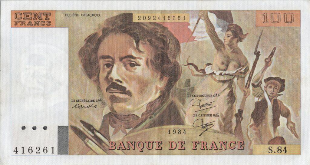 FRANCE billet de 100 Francs Delacroix 1984