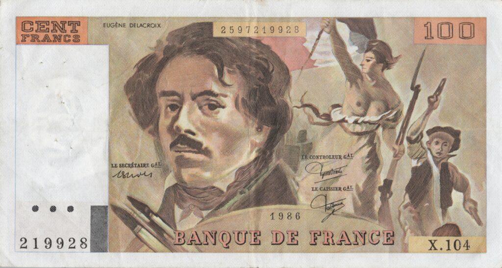 FRANCE billet de 100 Francs Delacroix 1986