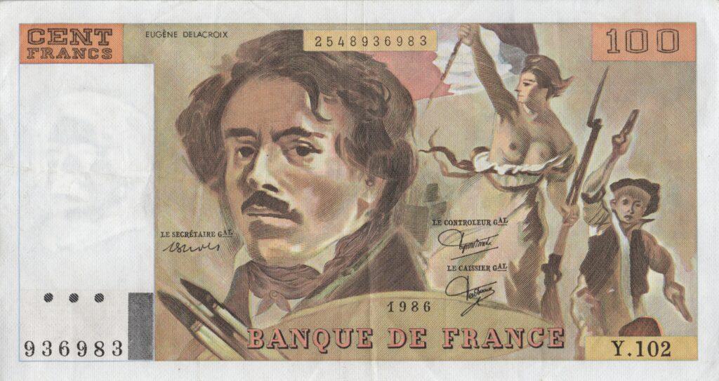 FRANCE billet de 100 Francs Delacroix 1986