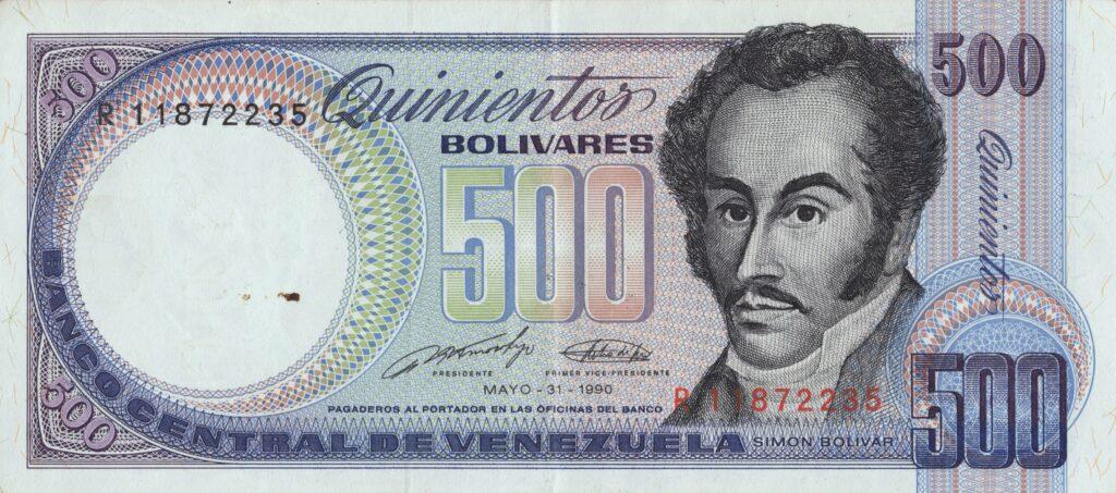 VENEZUELA billet de 500 Bolívares, Simon Bolívar 31-05-1990