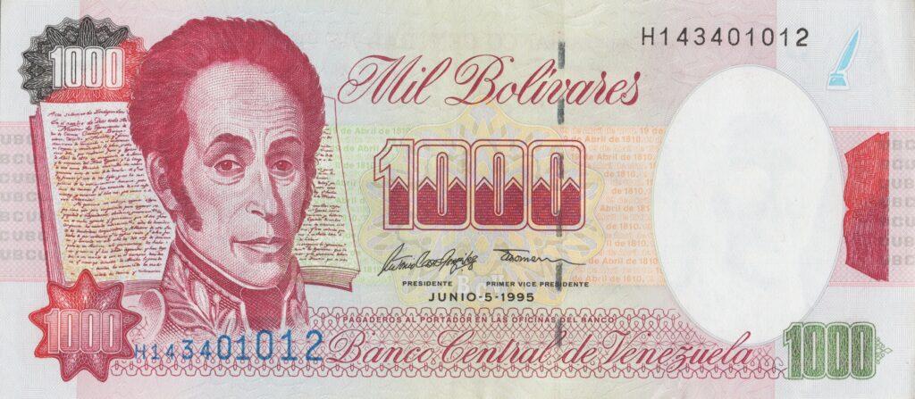 VENEZUELA billet de 1.000 Bolívares, Simon Bolívar 05-06-1995