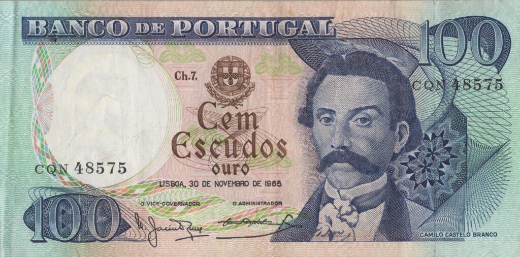 PORTUGAL billet de 100 Escudos 30-11-1965, Camilo Castelo Branco - Pick-169a(2)