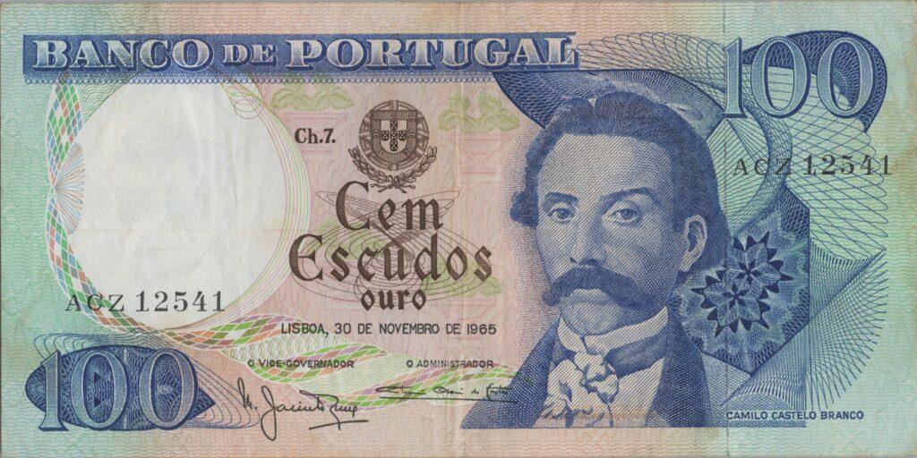 PORTUGAL billet de 100 Escudos 30-11-1965, Camilo Castelo Branco - Pick-169a(3)