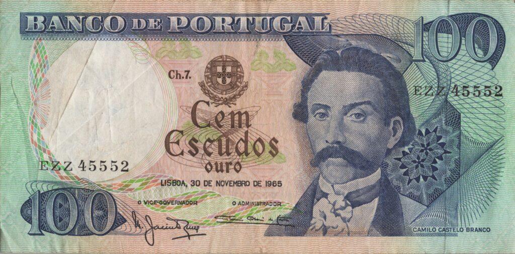 PORTUGAL billet de 100 Escudos 30-11-1965, Camilo Castelo Branco - Pick-169a(3)