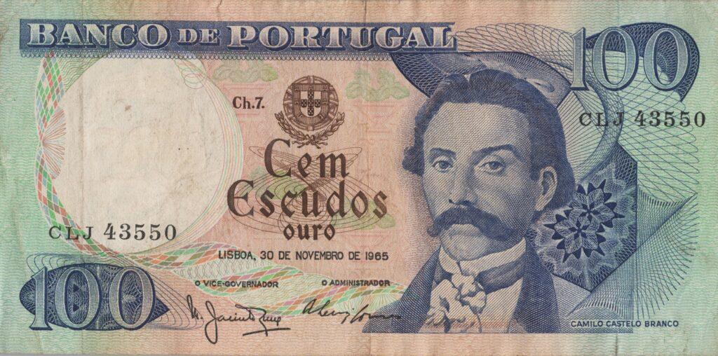 PORTUGAL billet de 100 Escudos 30-11-1965, Camilo Castelo Branco - Pick-169a(5)