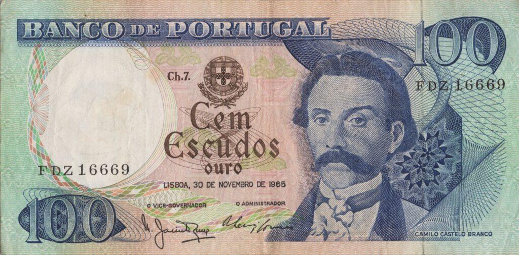 PORTUGAL billet de 100 Escudos 30-11-1965, Camilo Castelo Branco - Pick-169a(5)