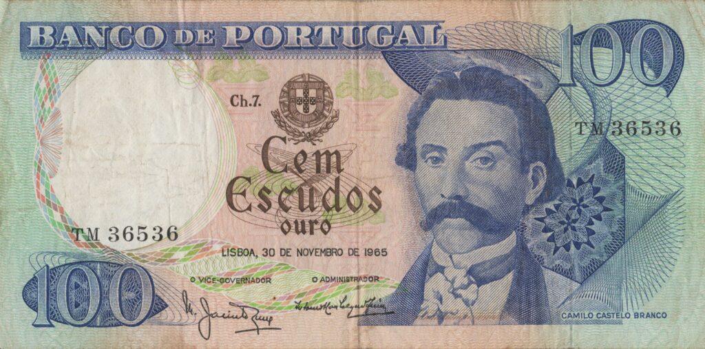 PORTUGAL billet de 100 Escudos 30-11-1965, Camilo Castelo Branco - Pick-169a(6)