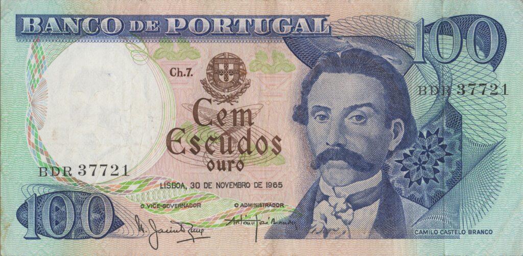 PORTUGAL billet de 100 Escudos 30-11-1965, Camilo Castelo Branco - Pick-169a(7)