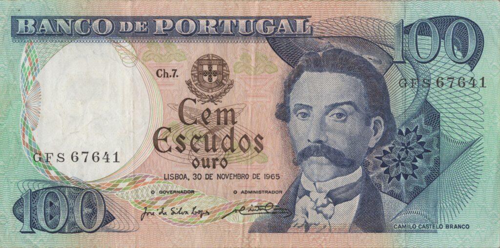 PORTUGAL billet de 100 Escudos 30-11-1965, Camilo Castelo Branco - Pick-169a(10)