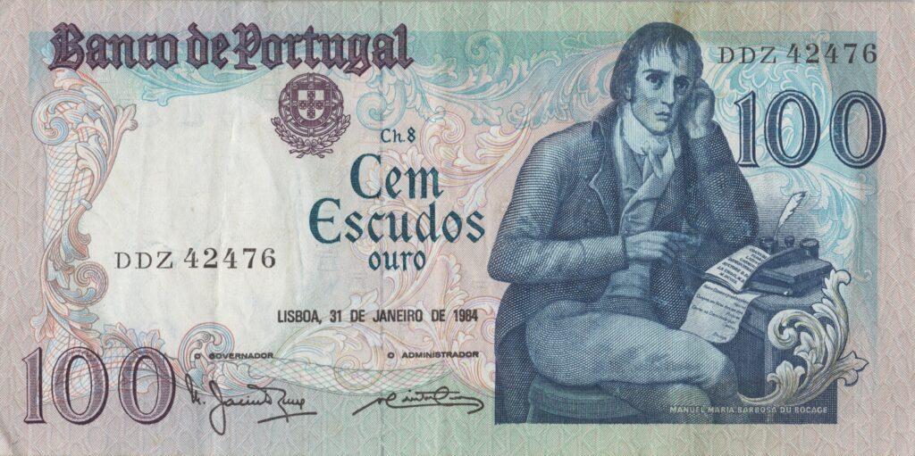 PORTUGAL billet de 100 Escudos 31-04-1984, Manuel du Bocage - Pick-178c(6)