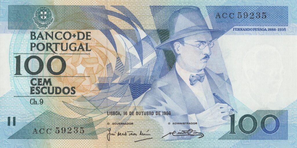 PORTUGAL billet de 100 Escudos 16-10-1986, Fernando Pessoa - Pick-179a(4)