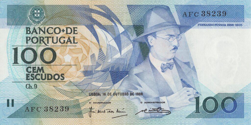 PORTUGAL billet de 100 Escudos 16-10-1986, Fernando Pessoa - Pick-179a(4)