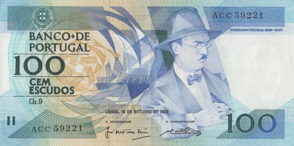 PORTUGAL billet de 100 Escudos 16-10-1986, Fernando Pessoa - Pick-179a(4)