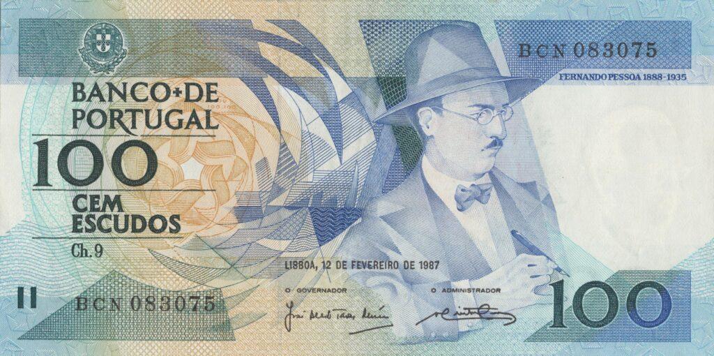 PORTUGAL billet de 100 Escudos 12-02-1987, Fernando Pessoa - Pick-179b(5)