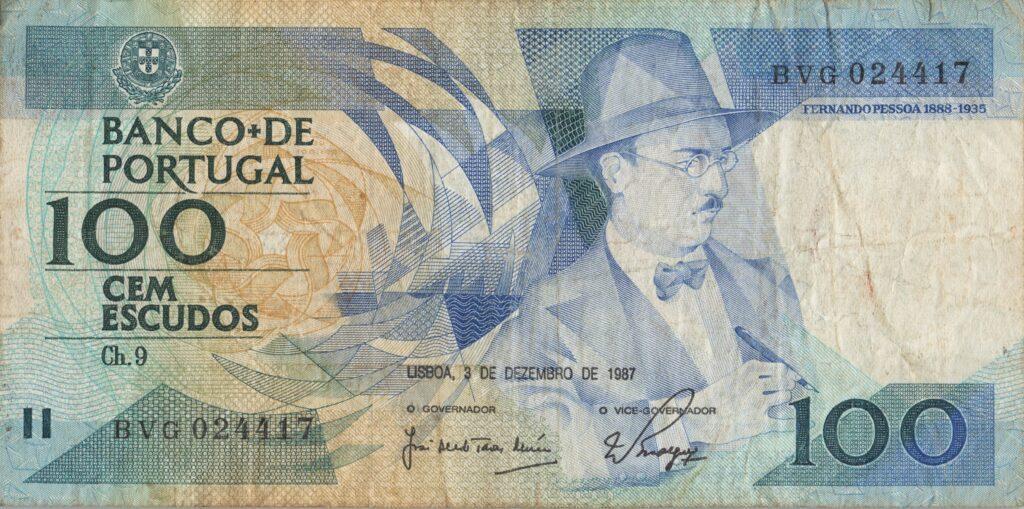 PORTUGAL billet de 100 Escudos 03-12-1987, Fernando Pessoa - Pick-179d(2)