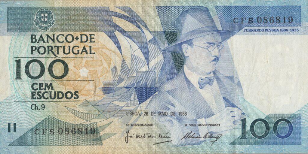 PORTUGAL billet de 100 Escudos 26-05-1988, Fernando Pessoa - Pick-179e(1)