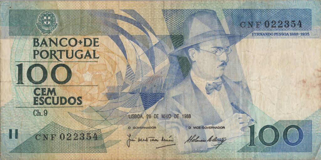 PORTUGAL billet de 100 Escudos 26-05-1988, Fernando Pessoa - Pick-179e(1)