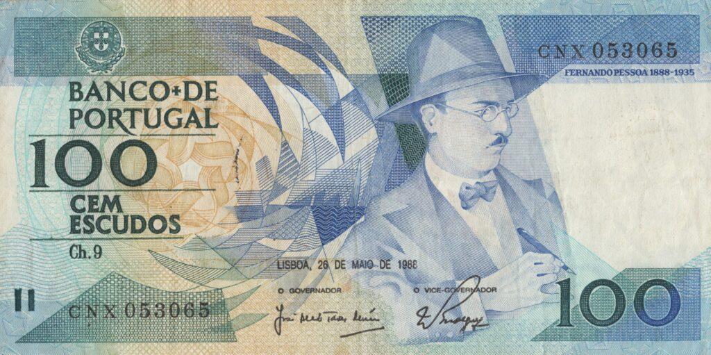 PORTUGAL billet de 100 Escudos 26-05-1988, Fernando Pessoa - Pick-179e(2)