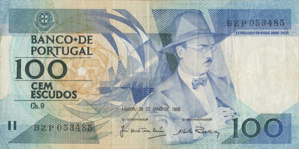 PORTUGAL billet de 100 Escudos 26-05-1988, Fernando Pessoa - Pick-179e(5)