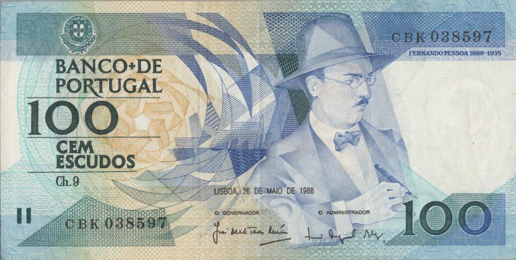 PORTUGAL billet de 100 Escudos 26-05-1988, Fernando Pessoa - Pick-179e(6)