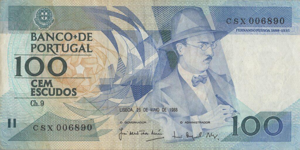 PORTUGAL billet de 100 Escudos 26-05-1988, Fernando Pessoa - Pick-179e(6)