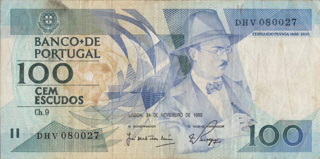 PORTUGAL billet de 100 Escudos 24-11-1988, Fernando Pessoa - Pick-179f(2)