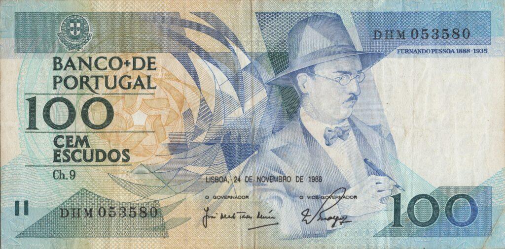 PORTUGAL billet de 100 Escudos 24-11-1988, Fernando Pessoa - Pick-179f(2)