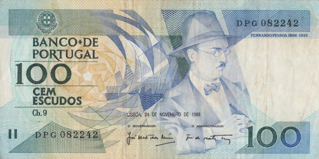 PORTUGAL billet de 100 Escudos 24-11-1988, Fernando Pessoa - Pick-179f(3)