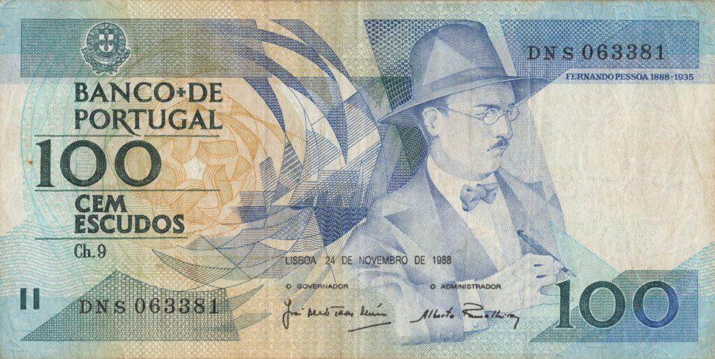 PORTUGAL billet de 100 Escudos 24-11-1988, Fernando Pessoa - Pick-179f(5)