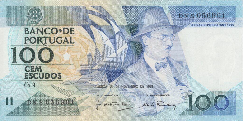 PORTUGAL billet de 100 Escudos 24-11-1988, Fernando Pessoa - Pick-179f(5)