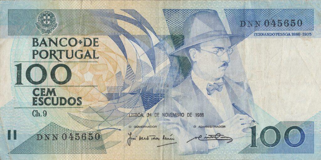 PORTUGAL billet de 100 Escudos 24-11-1988, Fernando Pessoa - Pick-179f(4)