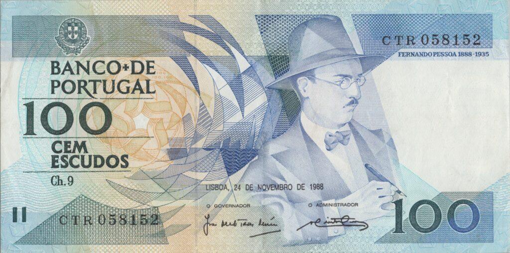 PORTUGAL billet de 100 Escudos 24-11-1988, Fernando Pessoa - Pick-179f(4)