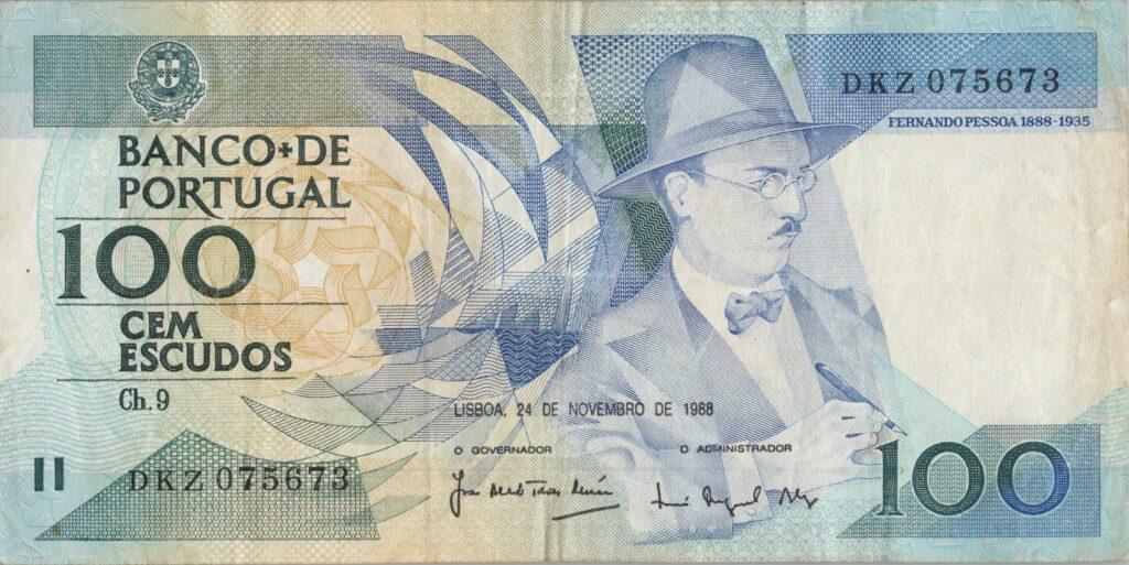 PORTUGAL billet de 100 Escudos 24-11-1988, Fernando Pessoa - Pick-179f(6)