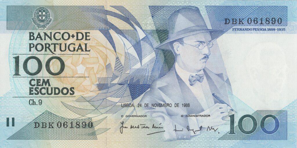 PORTUGAL billet de 100 Escudos 24-11-1988, Fernando Pessoa - Pick-179f(6)