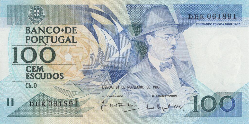 PORTUGAL billet de 100 Escudos 24-11-1988, Fernando Pessoa - Pick-179f(6)