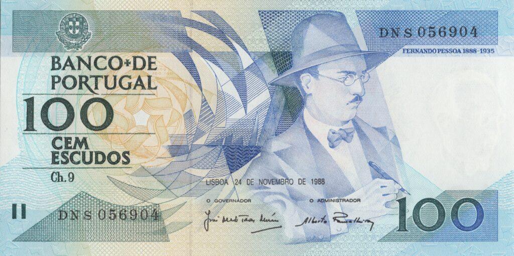 PORTUGAL billet de 100 Escudos 24-11-1988, Fernando Pessoa - Pick-179f(5)