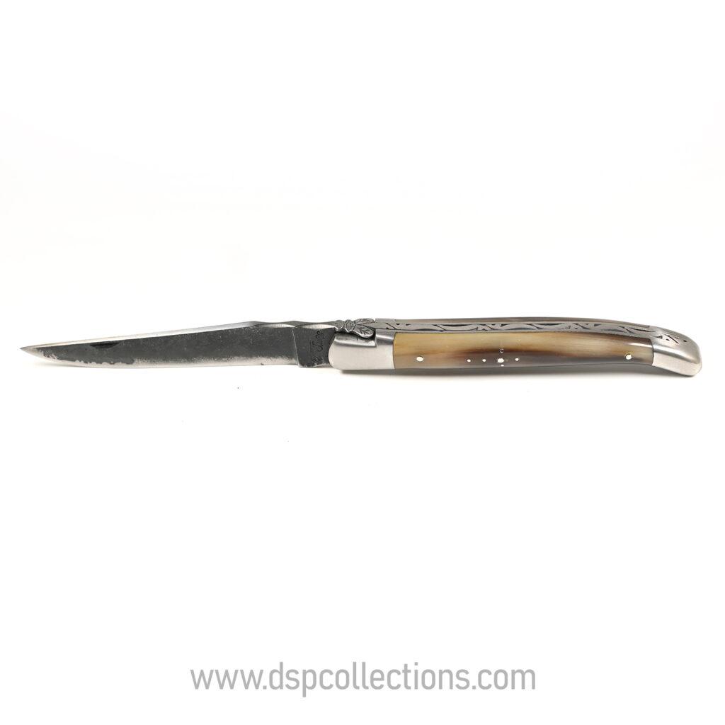 Couteau pliant laguiole par ANTONIO MONTEIRO, 12 Cm, en Corne Blonde