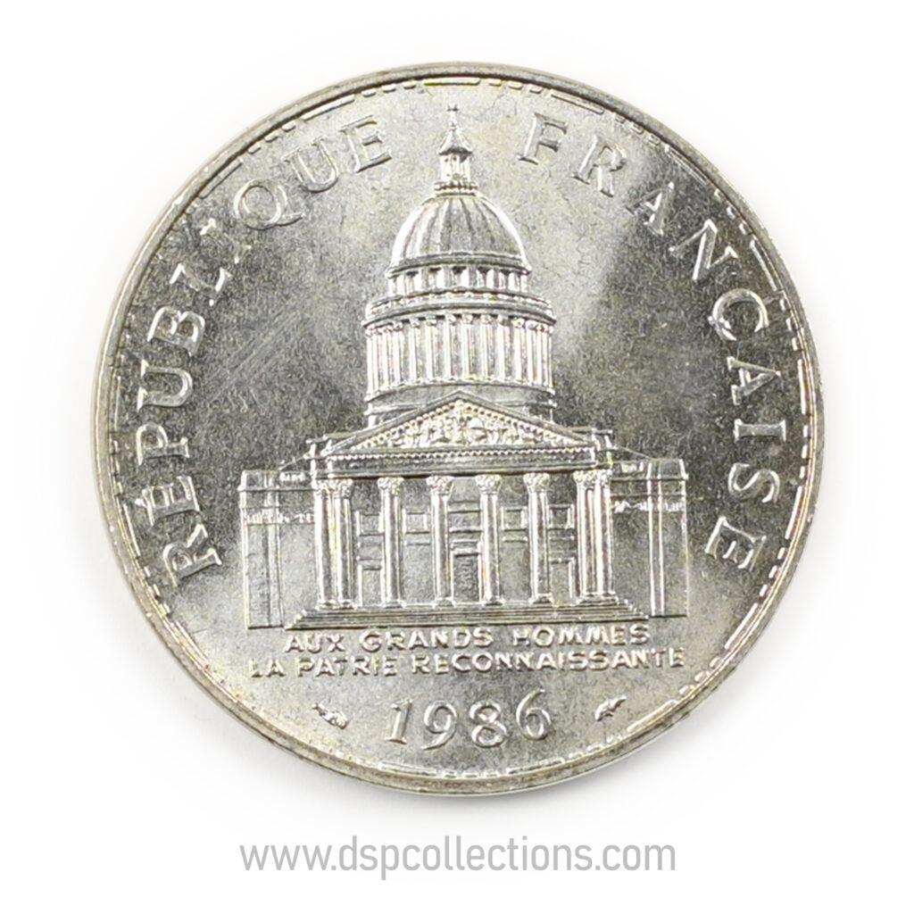 FRANCE, pièce de 100 Francs 1986, Panthéon en Argent