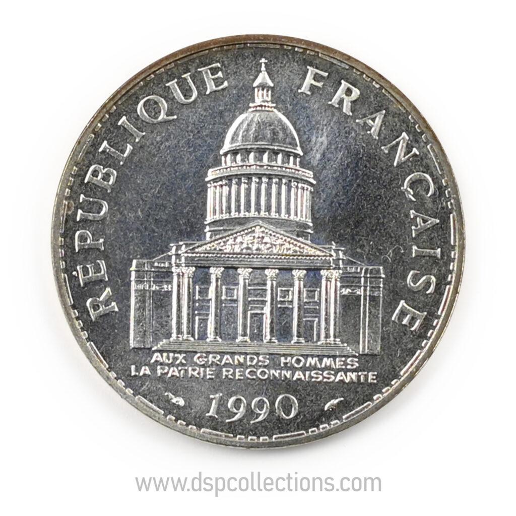 FRANCE, pièce de 100 Francs 1990, Panthéon en Argent