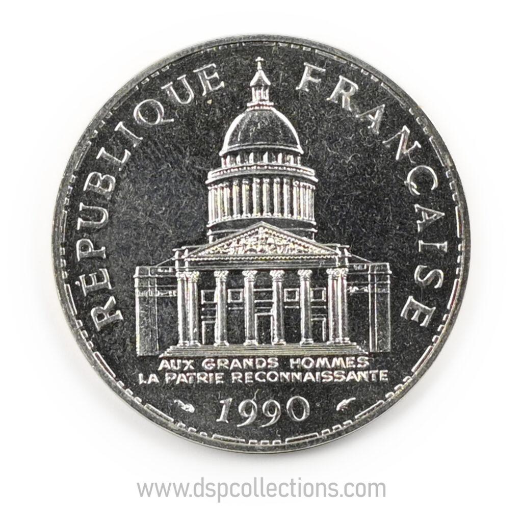 FRANCE, pièce de 100 Francs 1990, Panthéon en Argent