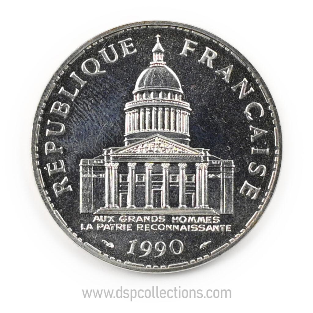 FRANCE, pièce de 100 Francs 1990, Panthéon en Argent