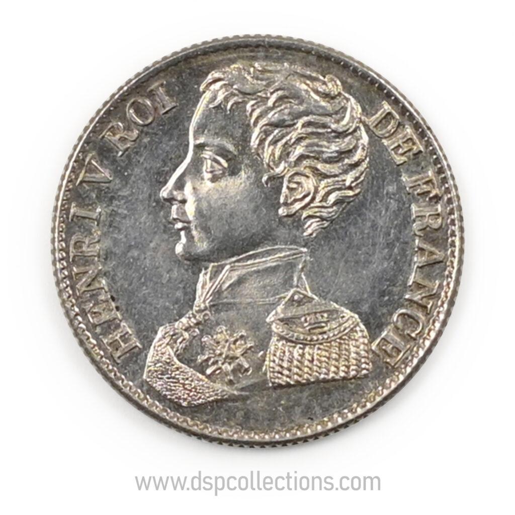 FRANCE, pièce de 1 Franc 1831 Henri V Prétendant, comte de Chambord