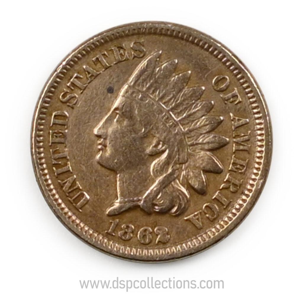 ÉTATS-UNIS, One Cent Indian Head 1862