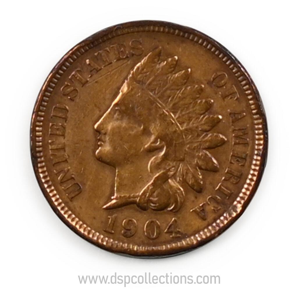 ÉTATS-UNIS, One Cent Indian Head 1904